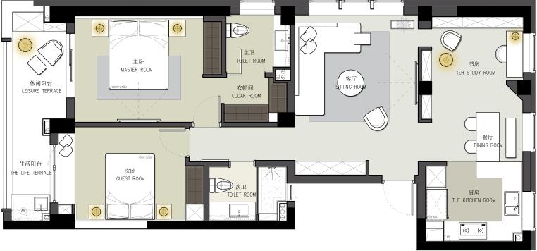 120平极简轻奢风,120平奢华简约风