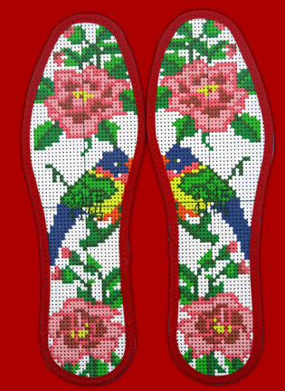 绣花鞋垫的做法,绣花喜字鞋垫