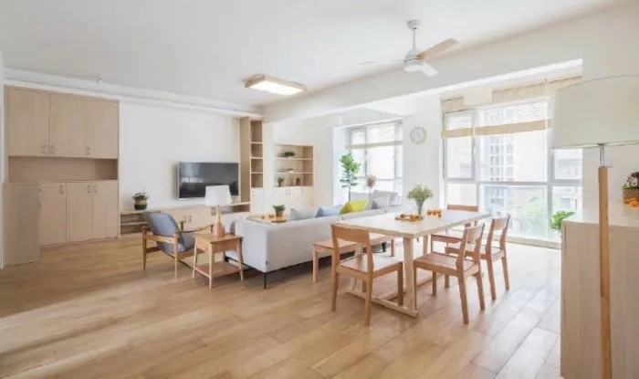 人字木地板装修效果图,石塑木地板装修效果图