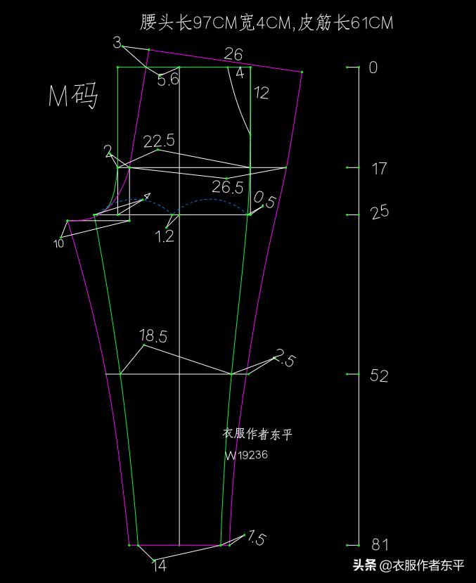 女装九分休闲裤裁剪方法,外穿七分打底裤裁剪图