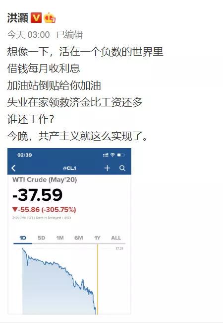 负油价的影响,石油暴跌了多少