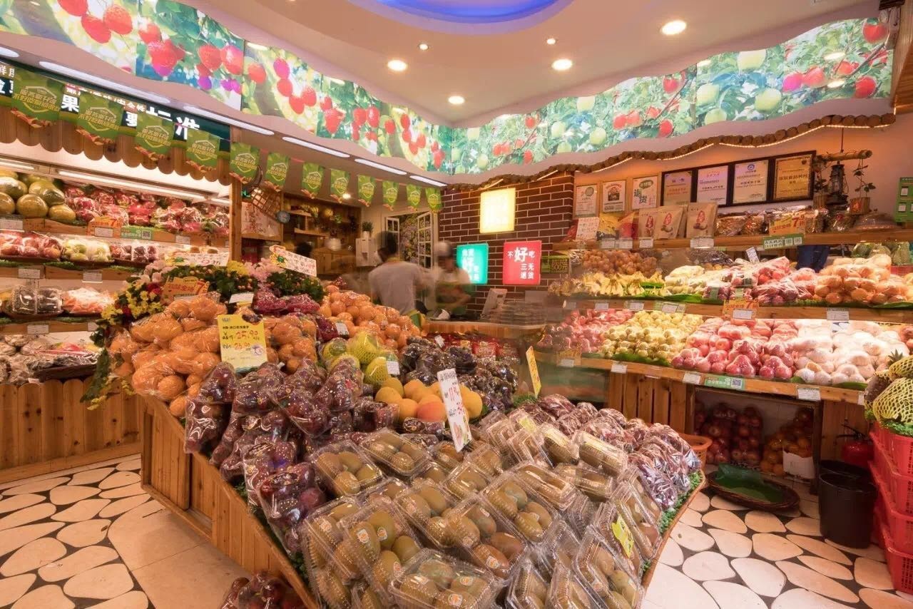 20平长方形店铺水果店陈列效果图,70平不规则水果店陈列效果图大全