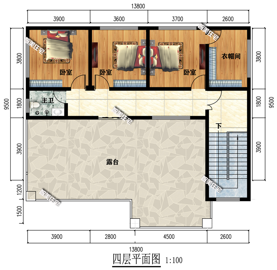 13.8×9.5米临街自建房，一层做商铺仓库，往上自用加出租