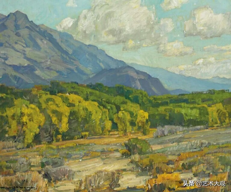 美国当代风景油画写生作品,美国大峡谷古典风景油画