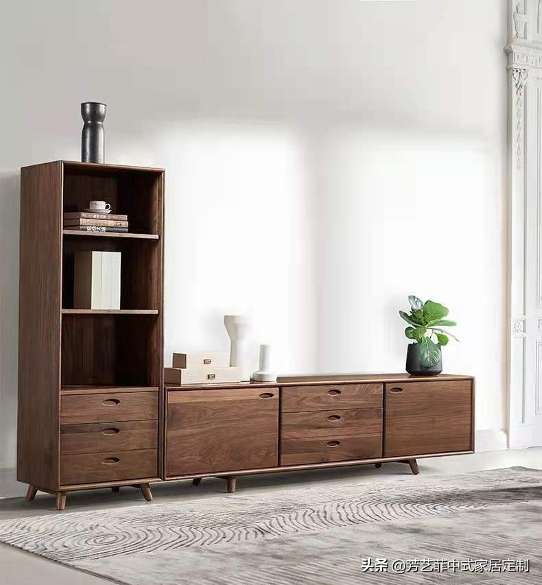 新中式家具客厅布置,新中式家具打柜子效果图