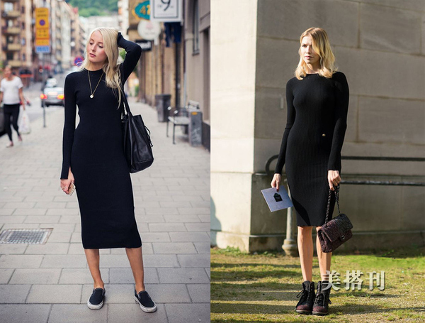 秋冬针织打底连衣裙高级感,长款针织连衣裙秋冬显瘦高端大气