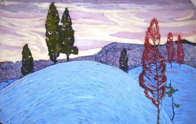 油画色彩风景,简单的风景画作