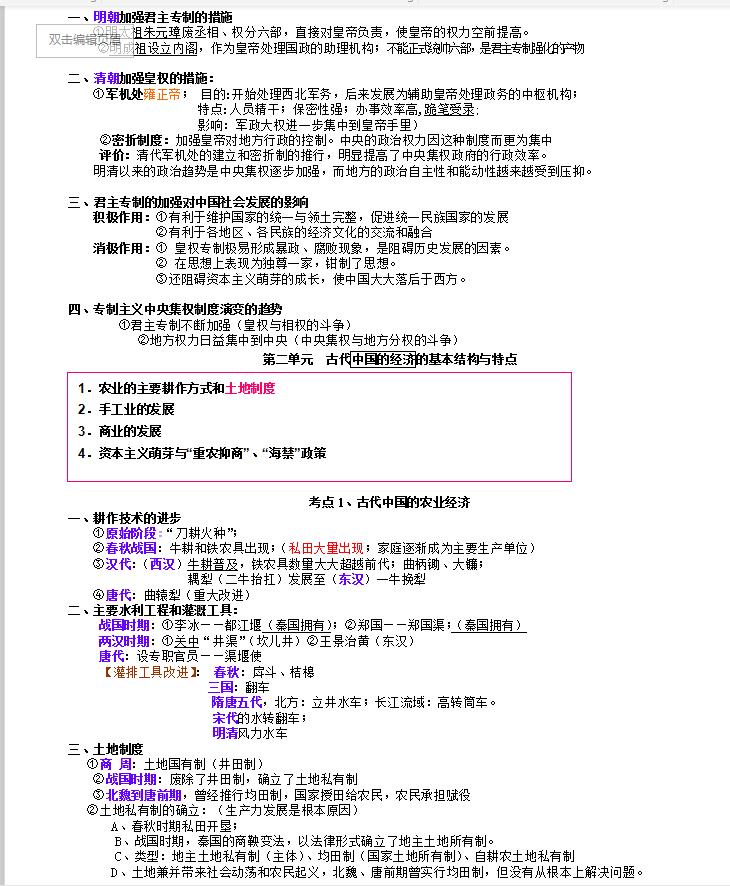 2021高考历史复习提纲（包括选修）拿去看看吧，非常详细