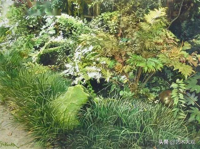 日本淡彩水彩画,日本富士山水彩画欣赏