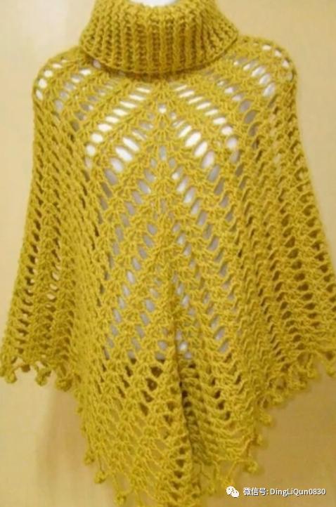 斗篷披肩钩花图样,针织披肩花样图片大全