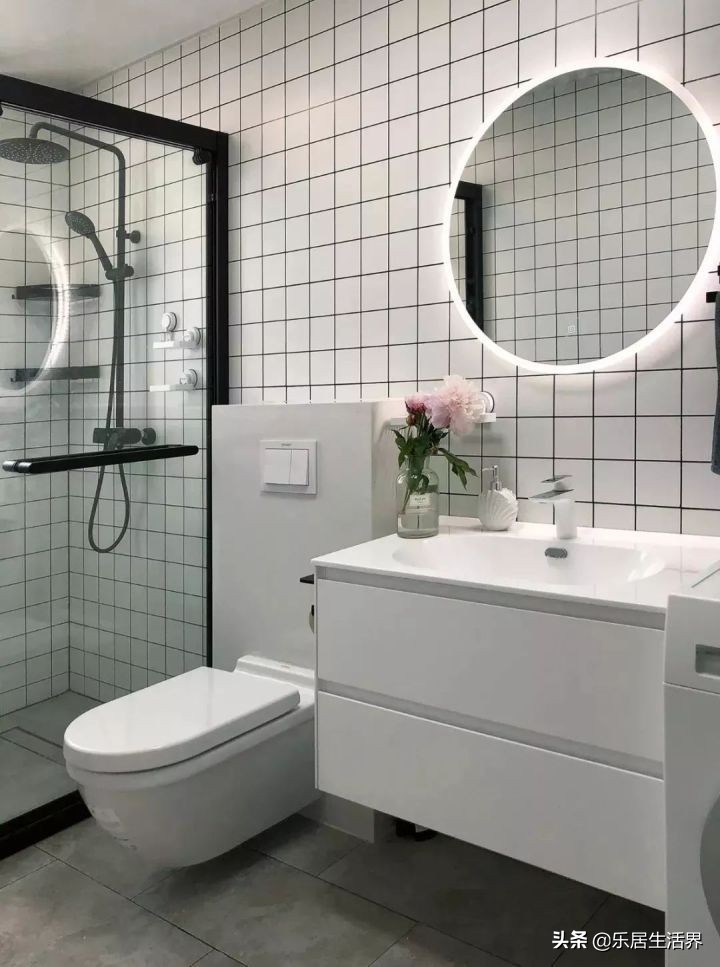 卫生间墙砖和顶最佳颜色效果图,卫生间干湿区墙砖颜色该不该一样