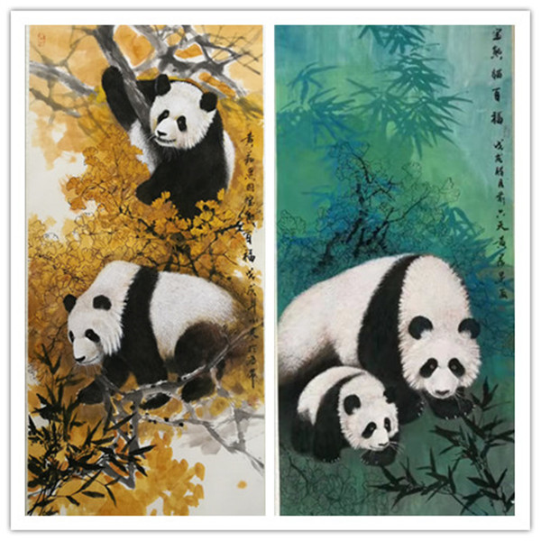 黄若愚的画,张玉涛的熊猫画