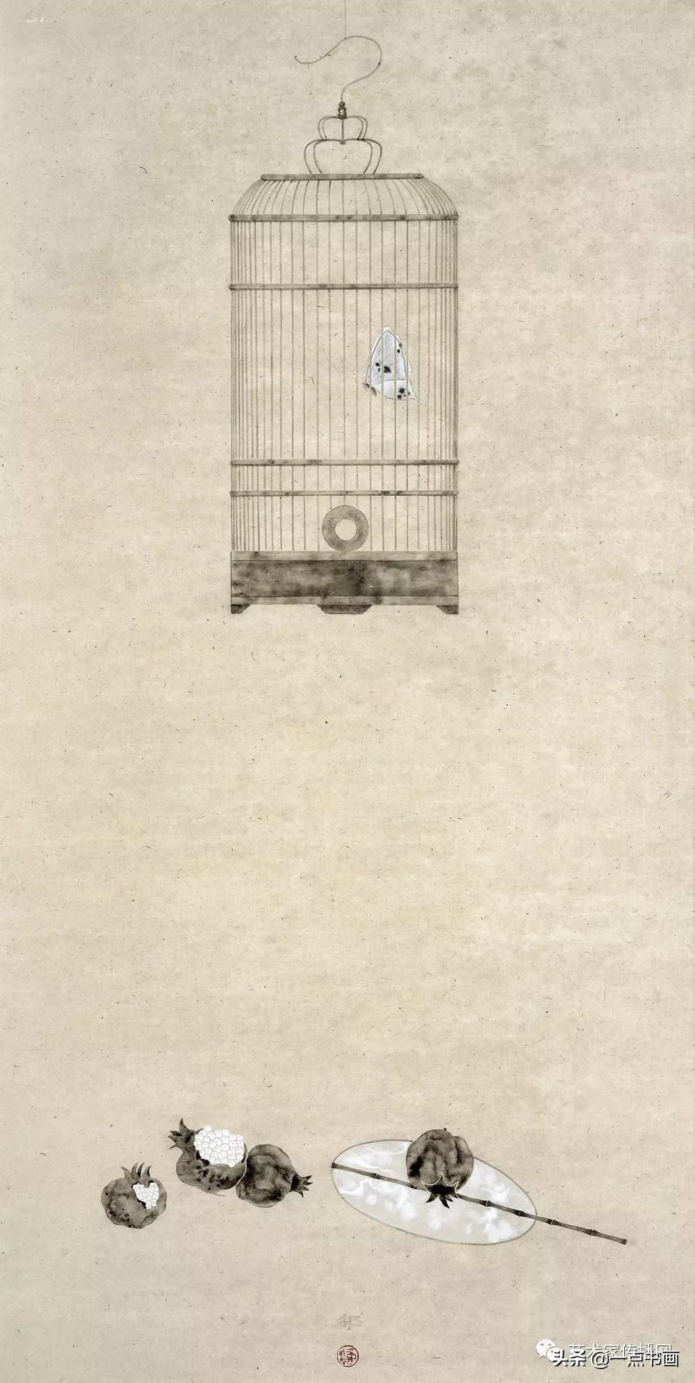 这位画家喜欢画鸟笼子，啥意思？