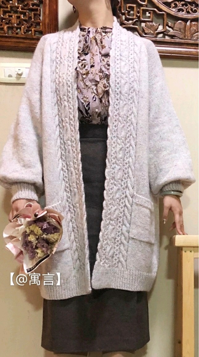 灯笼袖开衫外套编织,宽松灯笼袖外套