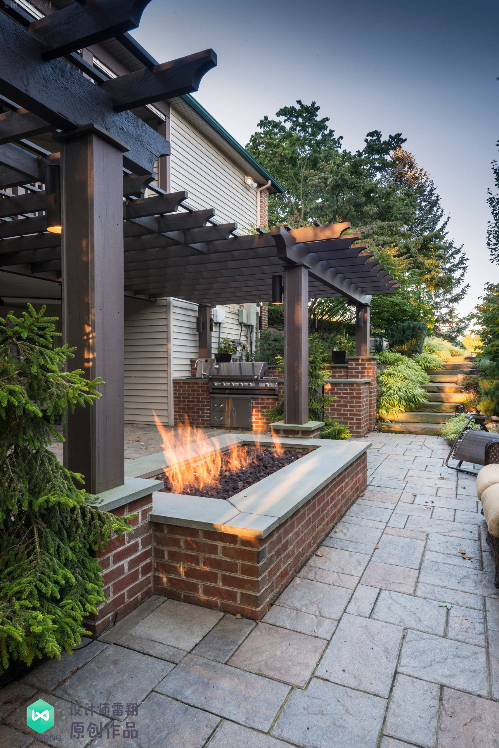 庭院石板如何铺,1.2米庭院路石板铺设效果图