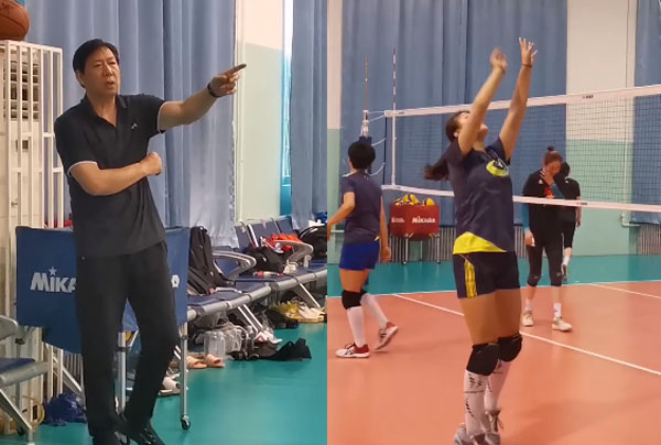 天津女排王宝泉最新状态,王宝泉率领女排红队亮相