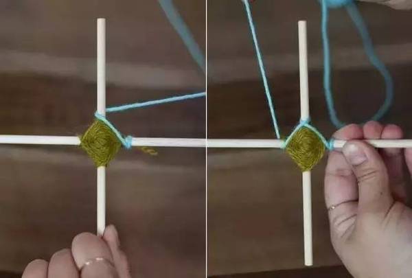 粗毛线绕花朵教程,毛线筷子绕花朵教程