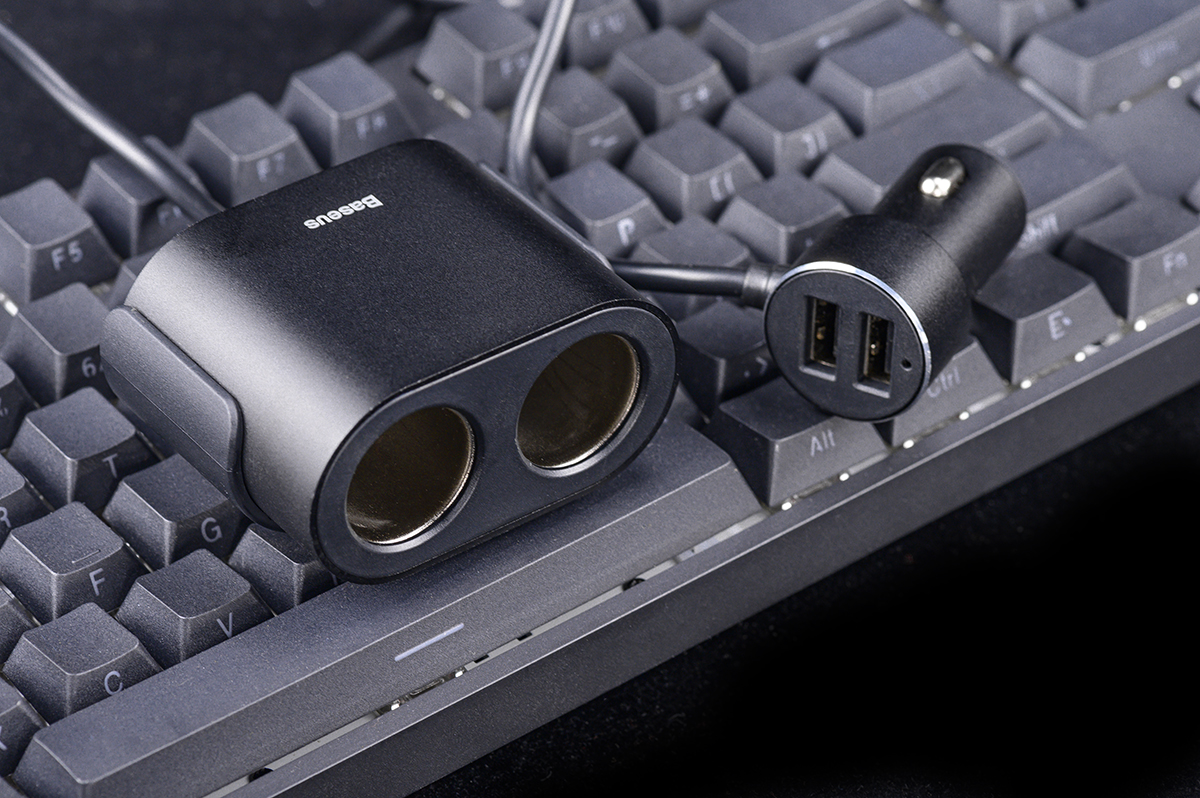 倍思点烟器车载快充数据线,车载点烟器插头转换器倍思