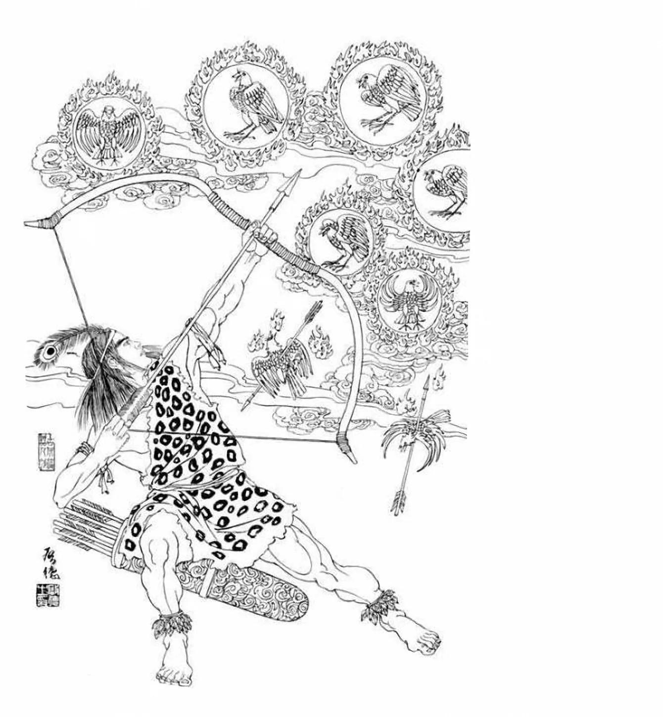 图谱神话人物工笔画白描,国画工笔人物白描图片大全大图