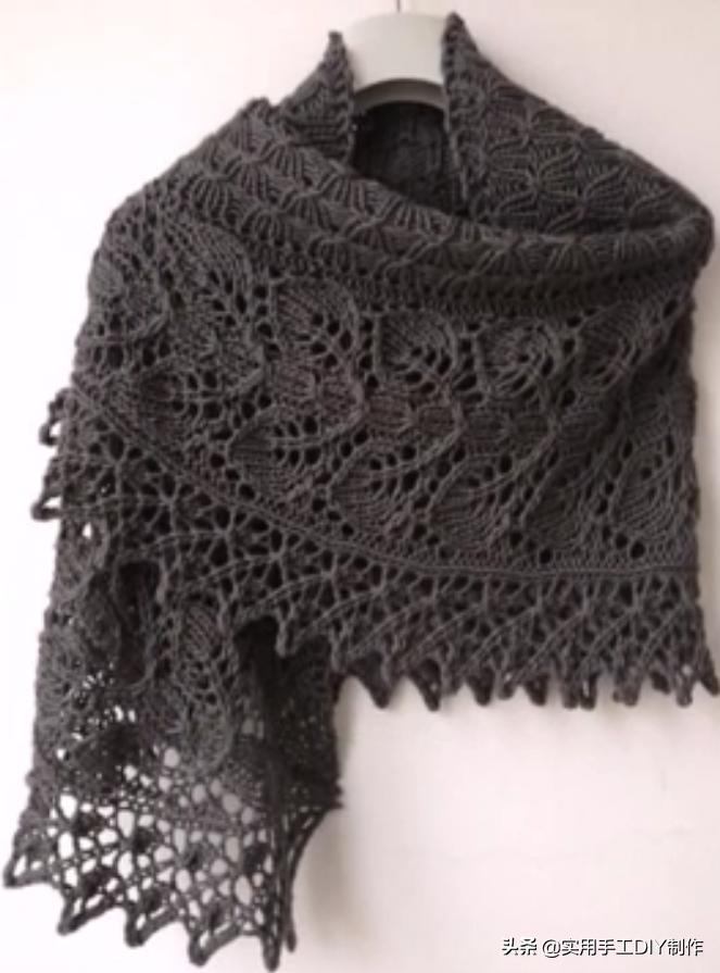 新款针织秋冬宽松披肩怎么织,针织中长款披肩