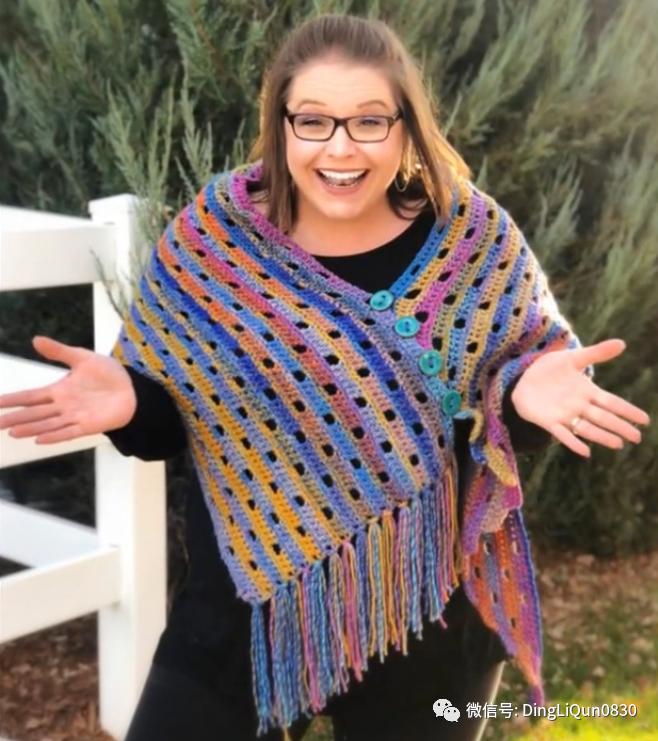 斗篷披肩钩花图样,针织披肩花样图片大全