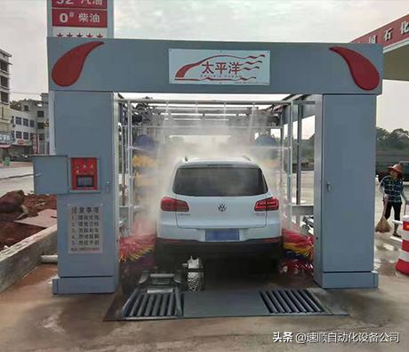 加油站自助全自动洗车机使用教程,全自动免费洗车机加油吗