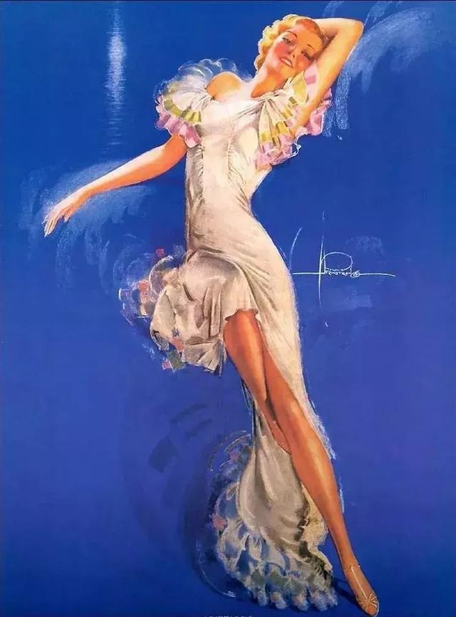 色粉画人物欧美姑娘经典,美国画家笔下美女