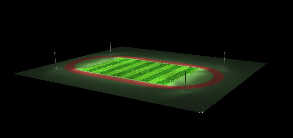 足球场灯光施工,带跑道11人制足球场灯光方案