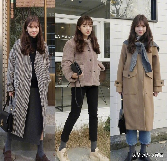 实用又时髦的冬日基础款穿搭！千鸟格大衣稳重大气，时尚洋气