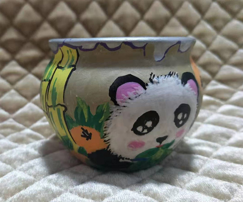 花盆手绘教程,手绘花盆熊猫教程