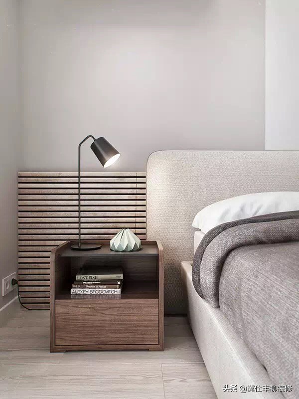 北欧卧室木纹砖铺贴效果图,北欧木地板砖房间效果图