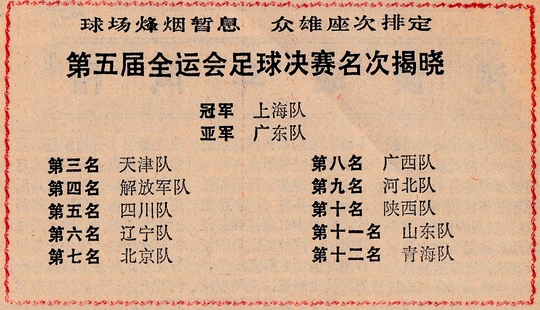 第五届全运会足球冠军上海队队员,上海足球拿了几届全运会冠军