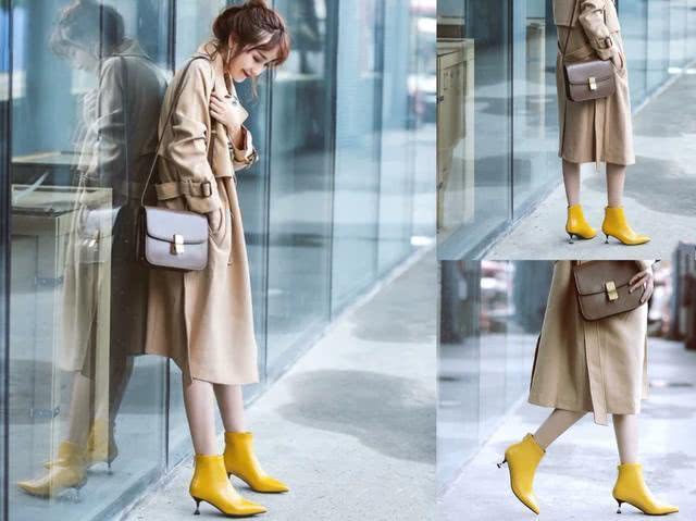 小短靴洋气又高级暴走不累脚,黄色小短靴