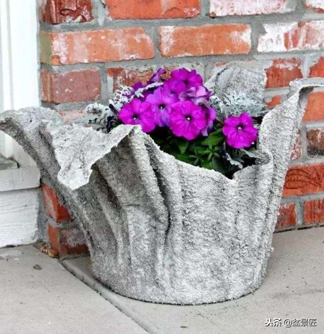 废物改造花盆绿植,旧物改造吊兰花盆