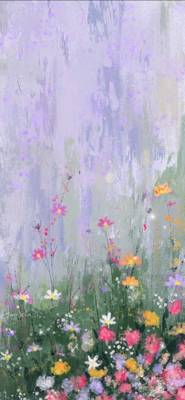 油画壁纸ins高级质感手绘女孩,手绘壁纸高清全屏油画