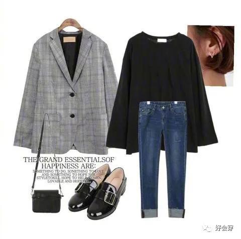 棕色格纹西服搭配裙子,亚麻格纹西服休闲服搭配