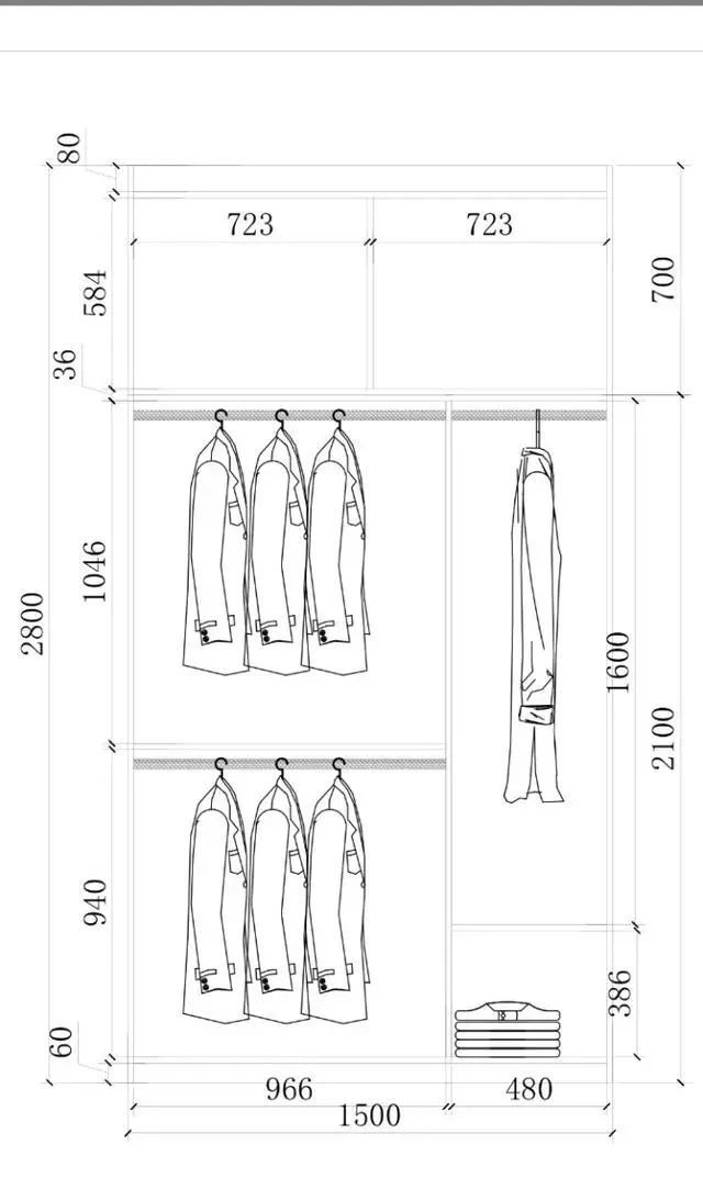 1.3米衣柜格局设计图,1米3衣柜布局设计