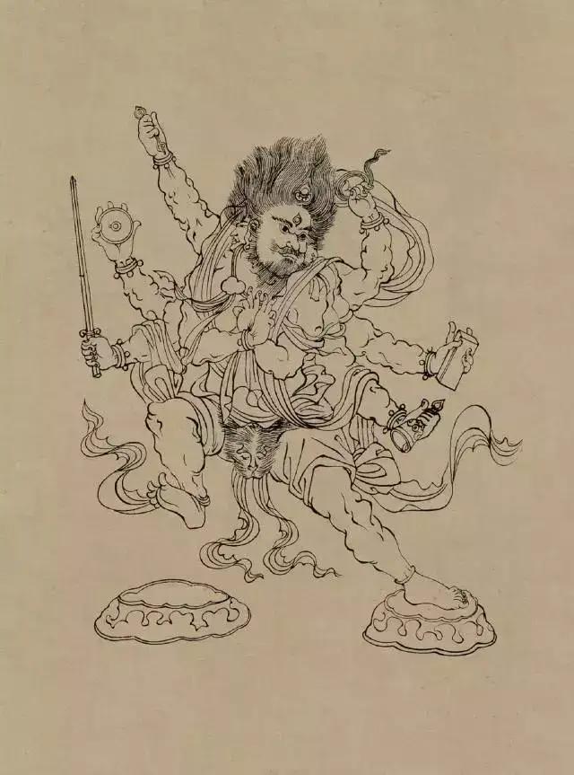 敦煌画线稿描摹,敦煌壁画白描勾线教程