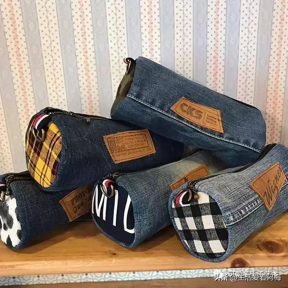 牛仔裤旧物改造手工制作小学生,废旧牛仔裤各种改造图解