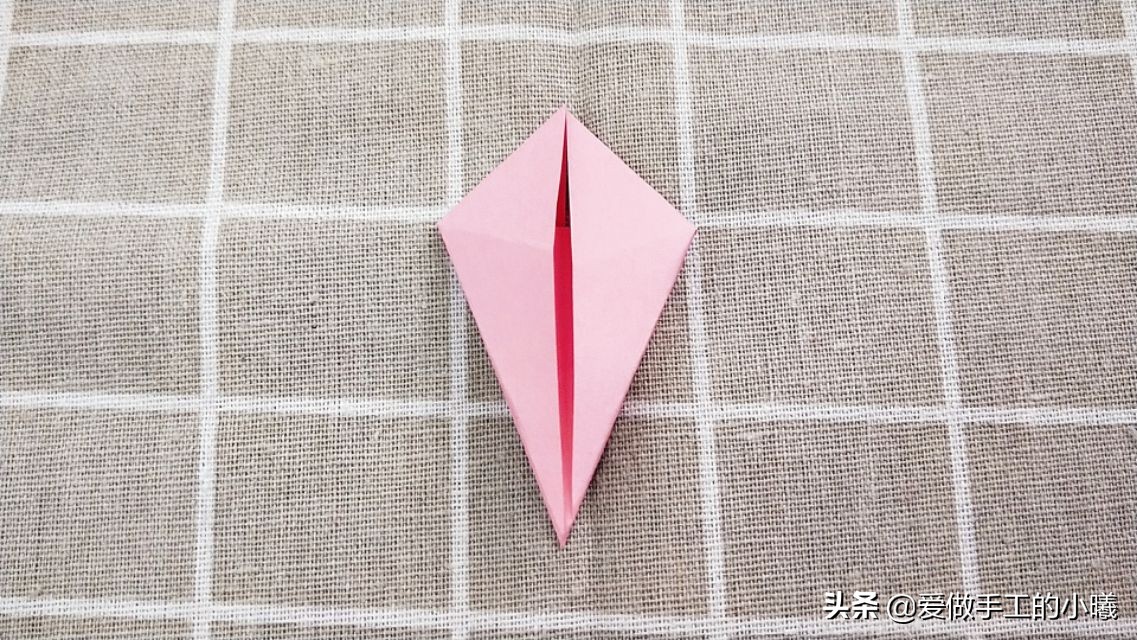 纸折樱花简单,立体五瓣樱花折纸