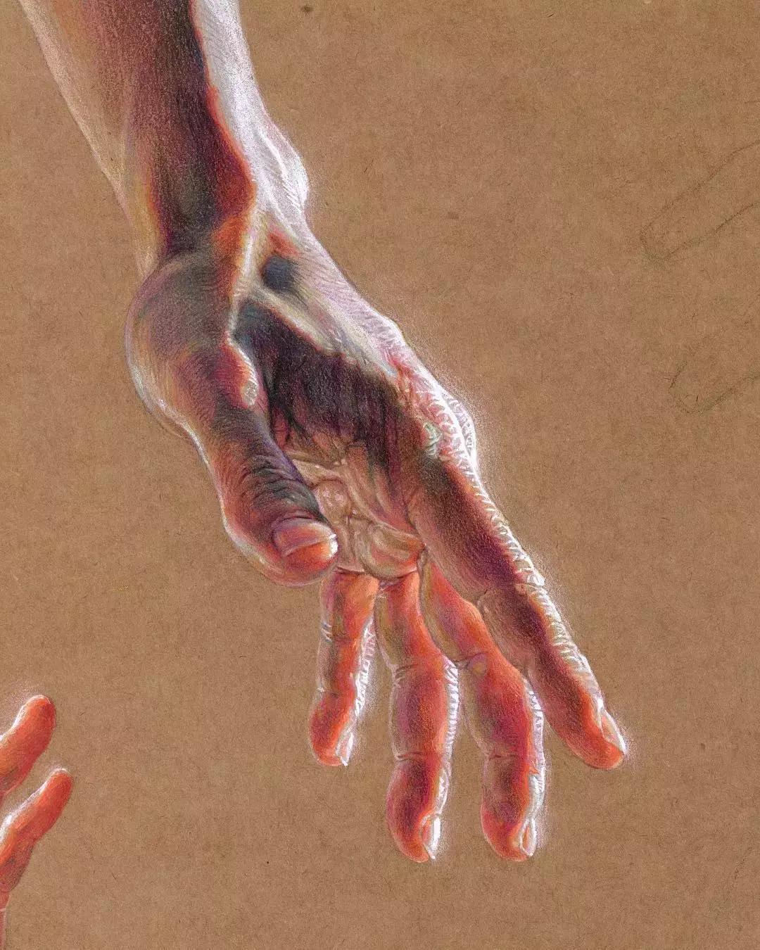 人体彩铅,人体五官彩铅