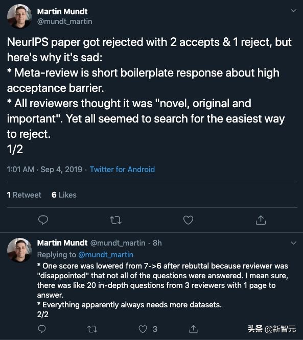 NeurIPS2019放榜，田渊栋4篇论文被接收，但高分低分均可能被拒