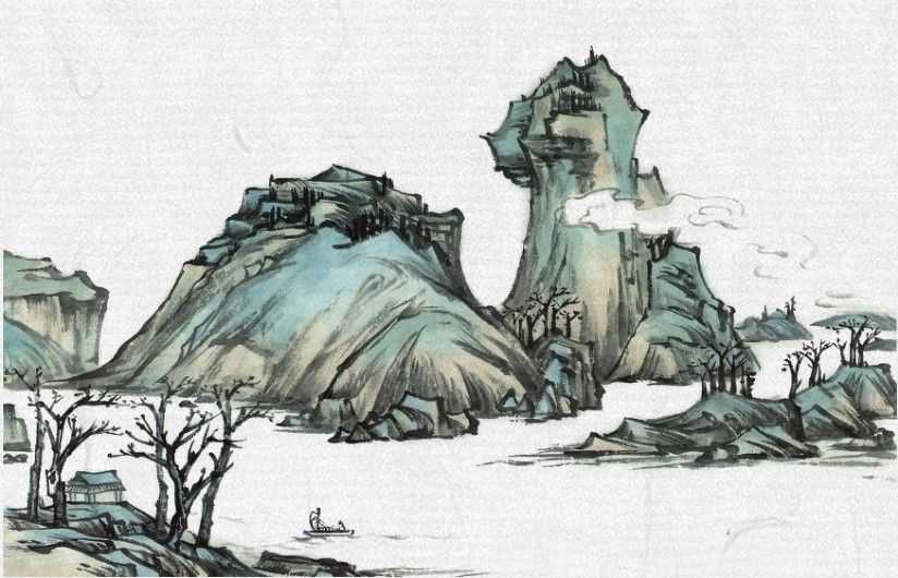 零基础画山水画教程,山水画三级考级范画
