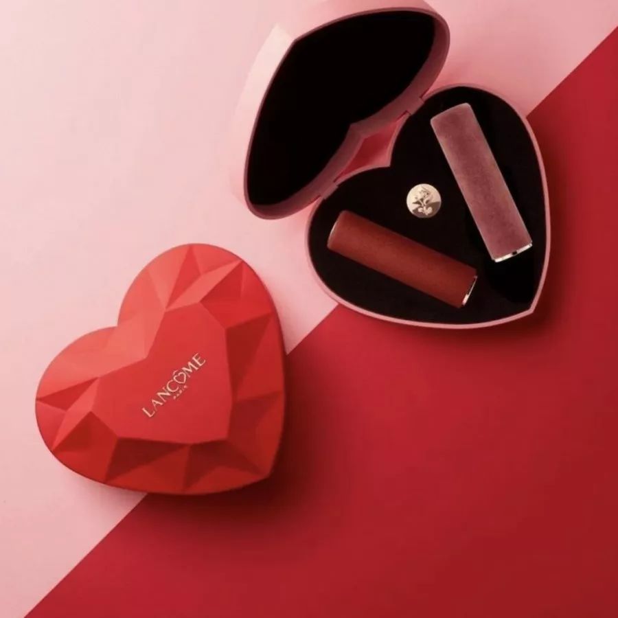 兰蔻黑桃红心丝绒限定,兰蔻情人节限定礼盒口红丝绒