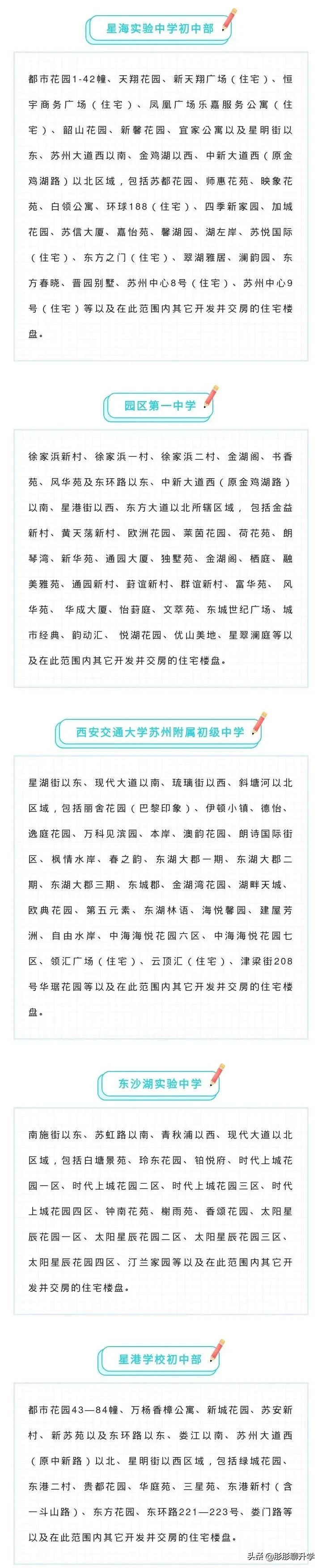 苏州相城区初中施教区,苏州中学施教区划分