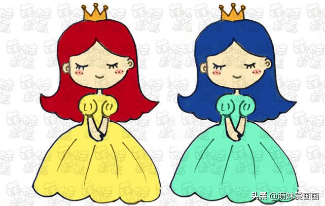 学画可爱的古装小公主简笔画,小公主苏菲亚变成美人鱼的简笔画