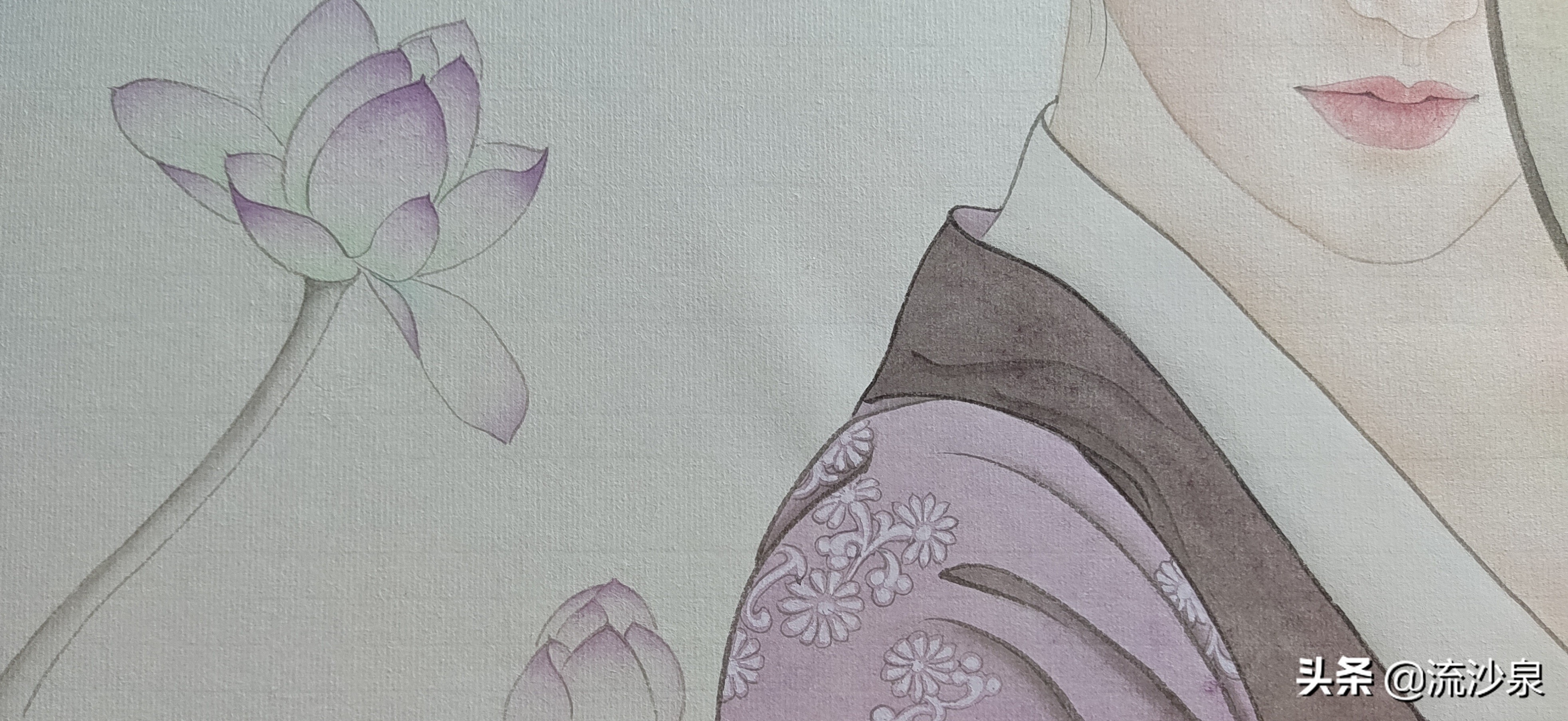 工笔荷花染色步骤图解,工笔仕女技法图解