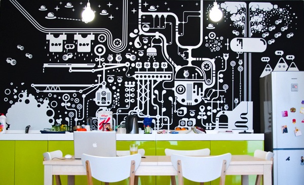 创意墙绘壁画,墙贴画欧美艺术