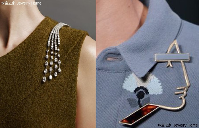 一大一小的胸针的正确戴法,一枚胸针穿出高级感