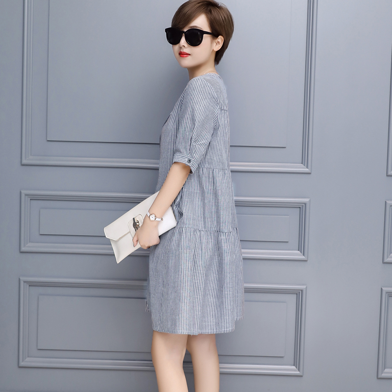 大码胖mm显瘦百搭连衣裙,显瘦遮肉120斤到220斤连衣裙夏季